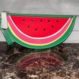 Kate Spade Watermelon Slice Wristlet / Pouch- Red, Pink, Green